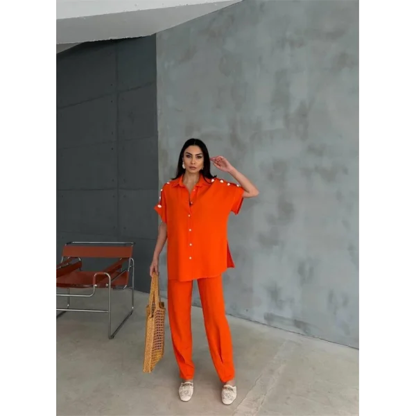 OUZ İDYE IRAI BUZ  PAÇA PENİ PANTOON TAKI  Orange