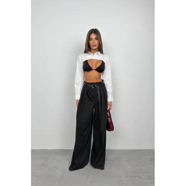 Oval Kesim Crop Gömlek