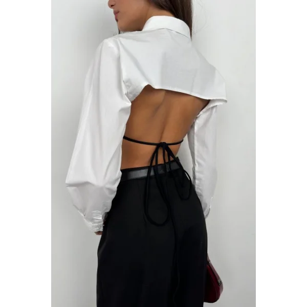 Oval Kesim Crop Gömlek