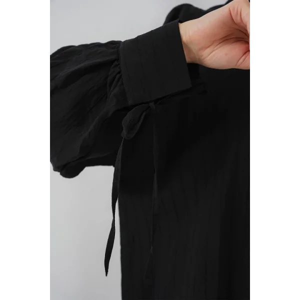 Oversize Bağcıklı Gömlek 5954 - Siyah