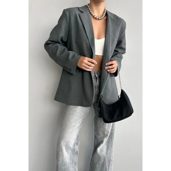 Oversize Ceket - Gri