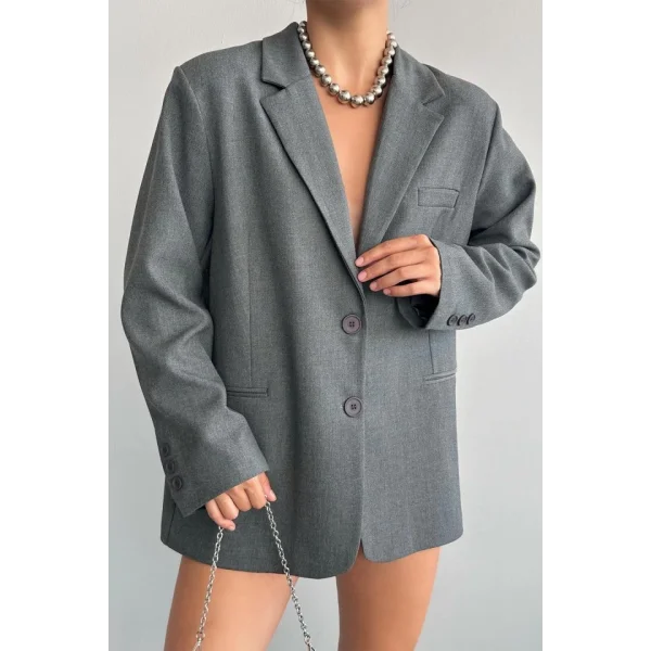 Oversize Ceket - Gri