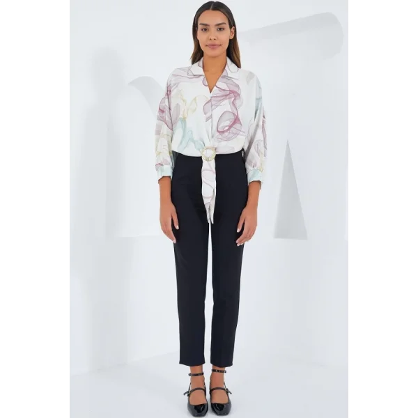 Oversize Dökümlü Crop Saten Gömlek 906  Gül Kurusu