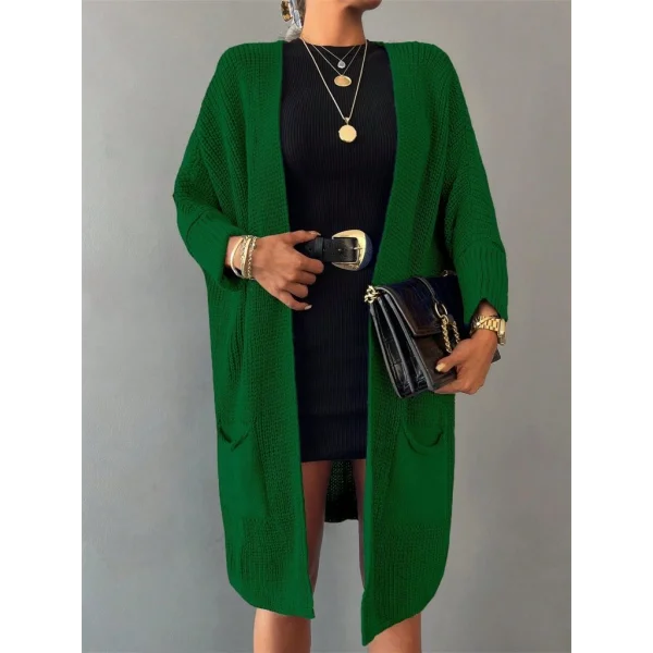 Oversize Kalıp Cepli Salaş Triko Hırka