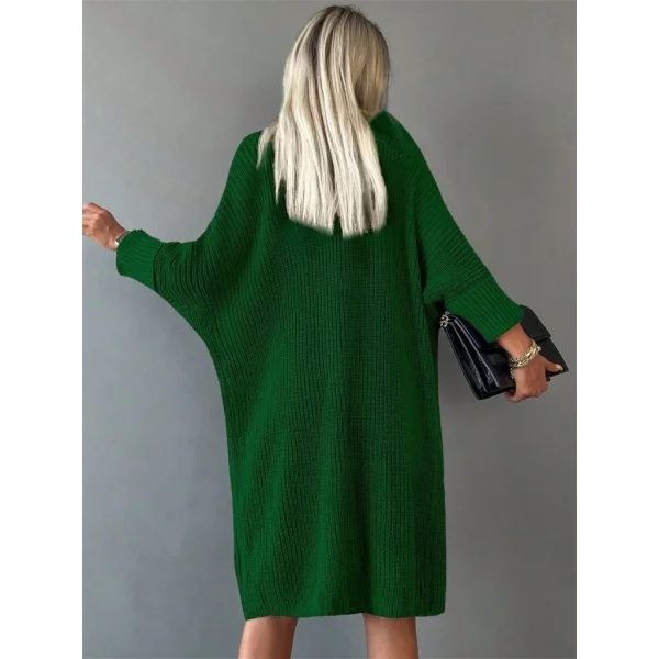 Oversize Kalıp Cepli Salaş Triko Hırka