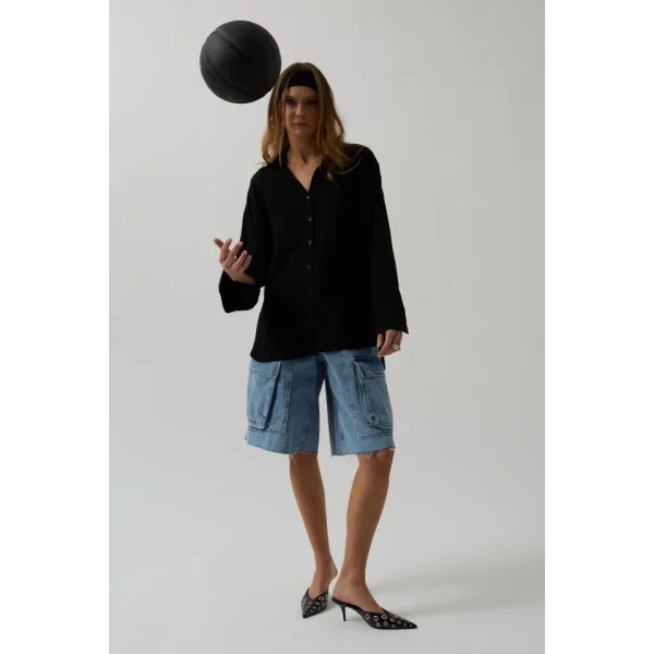 Oversize Keten Gömlek