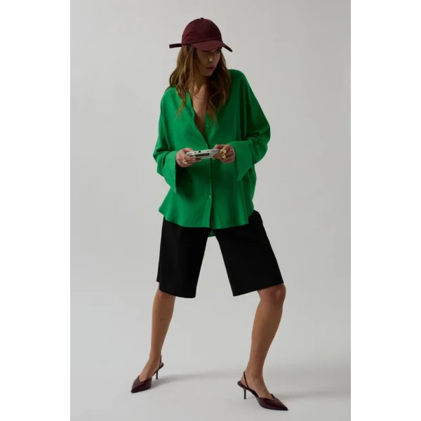 Oversize Keten Gömlek