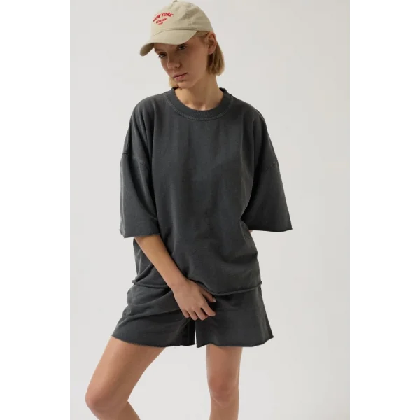 Oversize Lazer Kesim Bisiklet Yaka Thirt