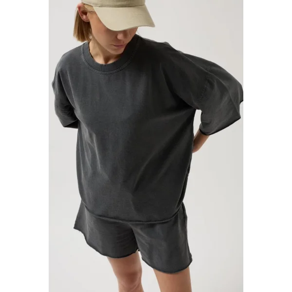 Oversize Lazer Kesim Bisiklet Yaka Thirt