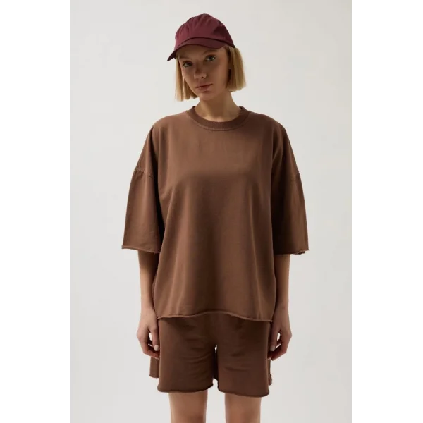 Oversize Lazer Kesim Bisiklet Yaka Thirt