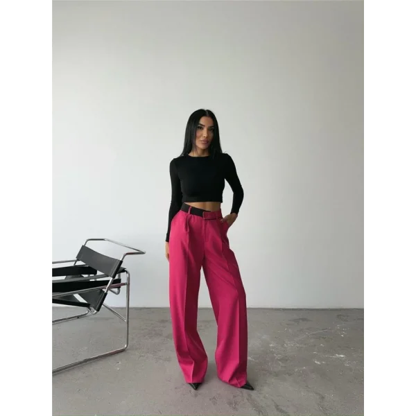 PAAZZO PANTOON BE ŞERİT DETAYI  Fuşya