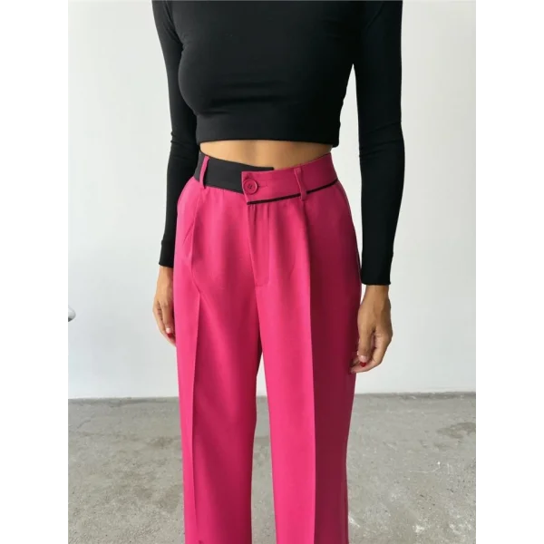 PAAZZO PANTOON BE ŞERİT DETAYI  Fuşya
