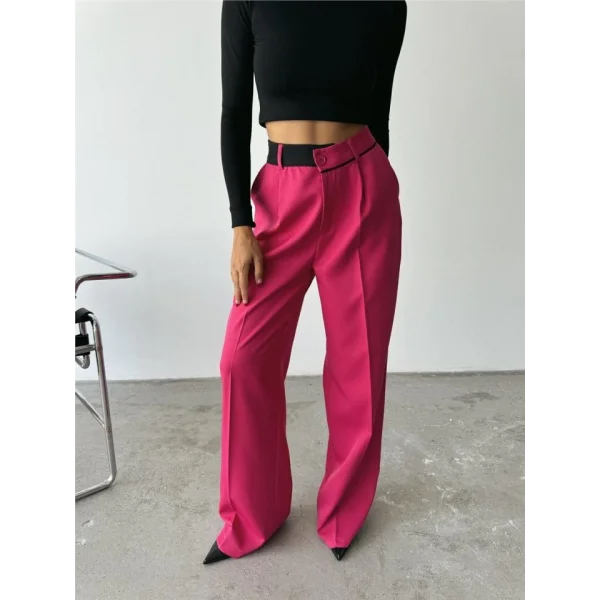 PAAZZO PANTOON BE ŞERİT DETAYI  Fuşya