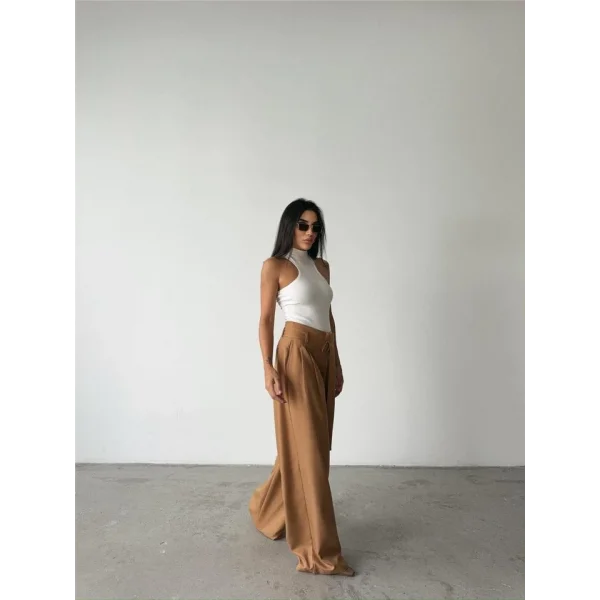 PAAZZO PANTOON KUAŞ KEER DETAYI  Bej