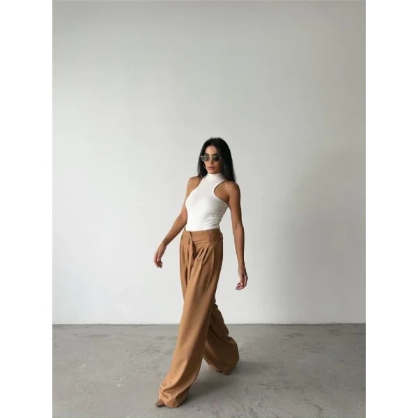 PAAZZO PANTOON KUAŞ KEER DETAYI  Bej