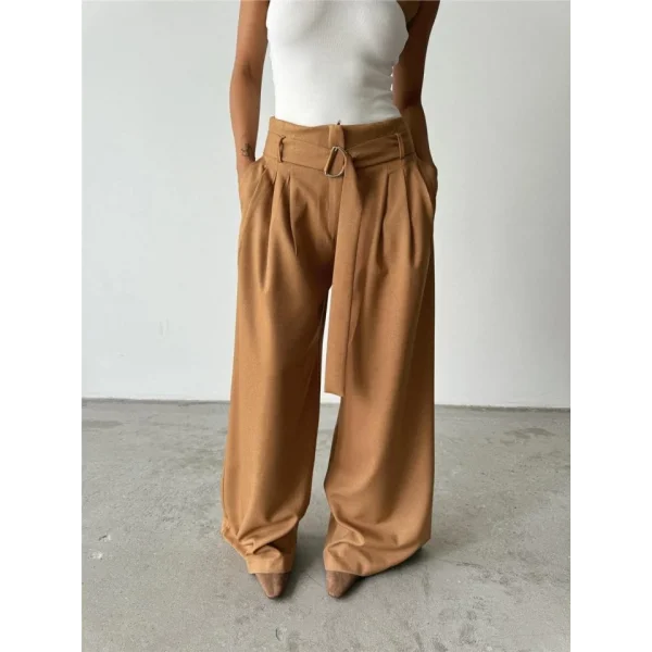 PAAZZO PANTOON KUAŞ KEER DETAYI  Bej