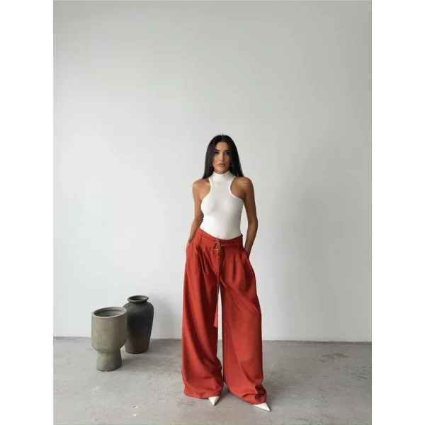 PAAZZO PANTOON KUAŞ KEER DETAYI  Kiremit