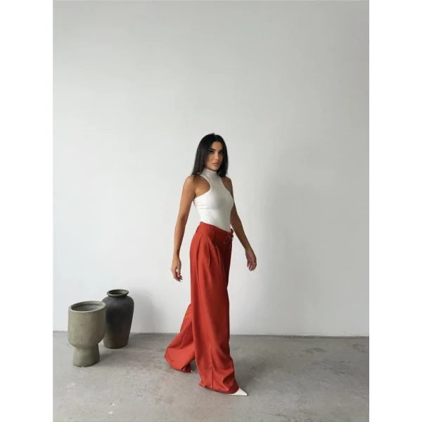 PAAZZO PANTOON KUAŞ KEER DETAYI  Kiremit