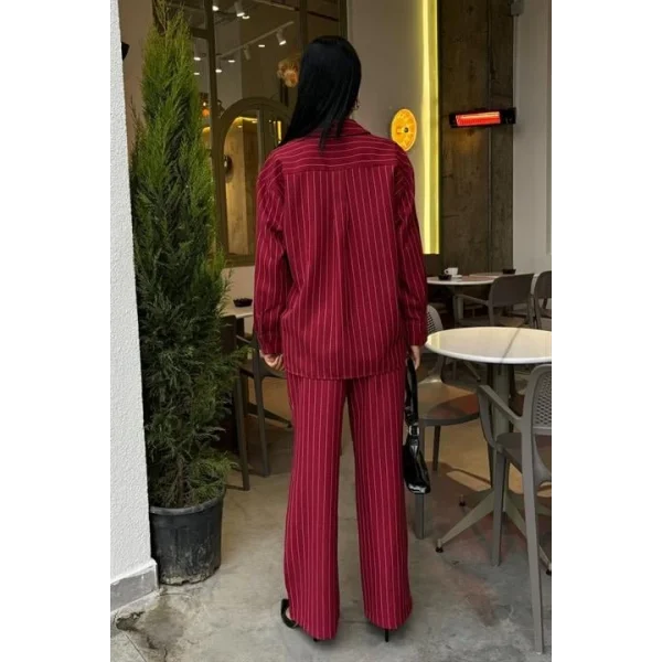 Palazzo Pantolonlu Çizgili Takım 10092