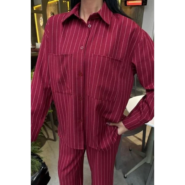 Palazzo Pantolonlu Çizgili Takım 10092