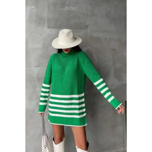 Palgen Çizgili Oversize Kazak 1195-09