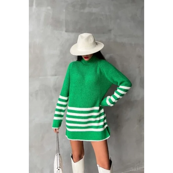 Palgen Çizgili Oversize Kazak 1195-09