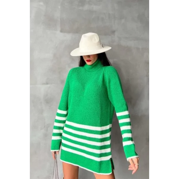 Palgen Çizgili Oversize Kazak 1195-09