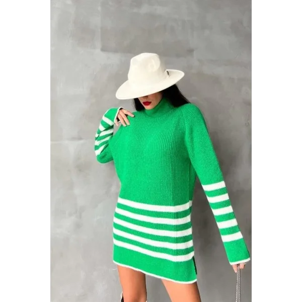 Palgen Çizgili Oversize Kazak 1195-09