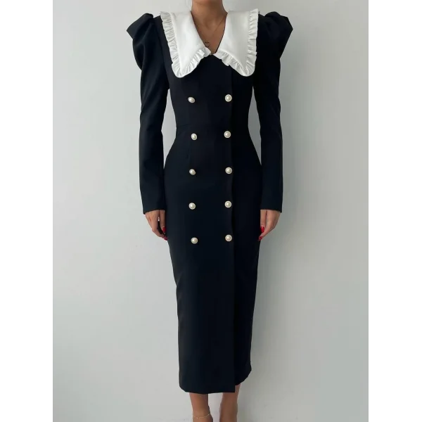 Palmas Geniş Yakalı Elbise