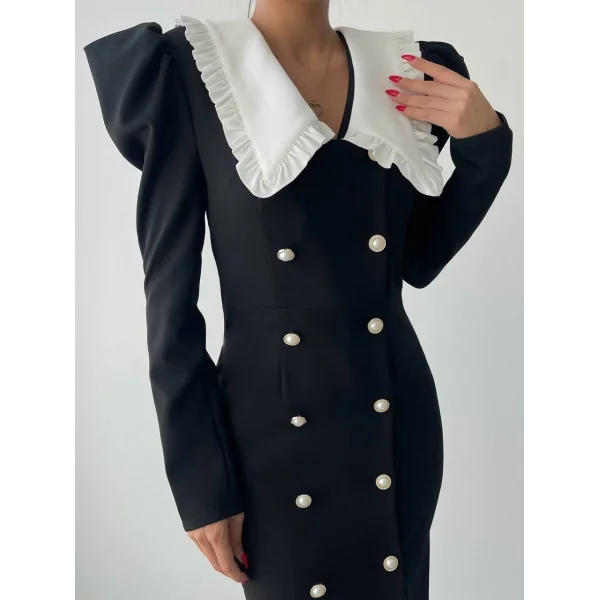 Palmas Geniş Yakalı Elbise