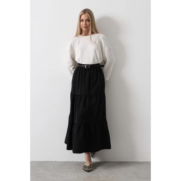 Pamuklu Beli astikli Etek  iyah