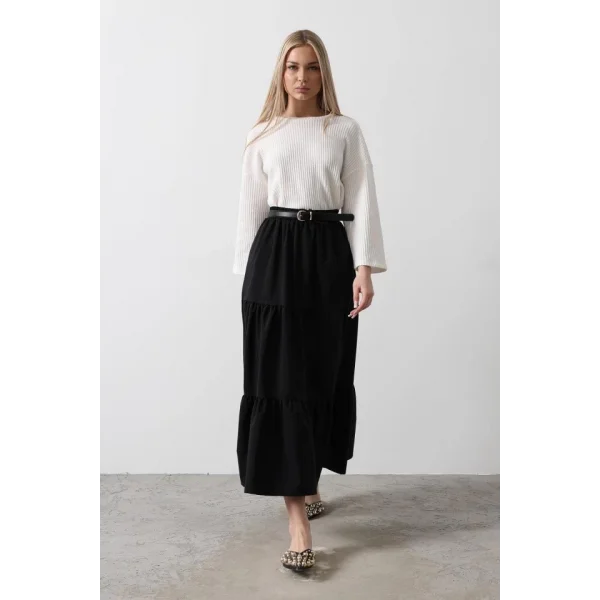 Pamuklu Beli astikli Etek  iyah