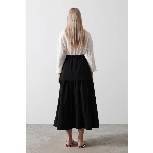 Pamuklu Beli astikli Etek  iyah