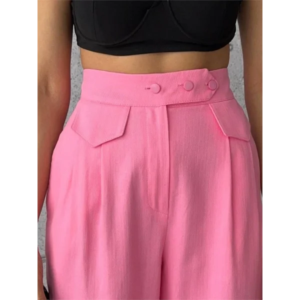 PANTOON KAPAI CEP 3 DÜĞE DETAYI  Pembe