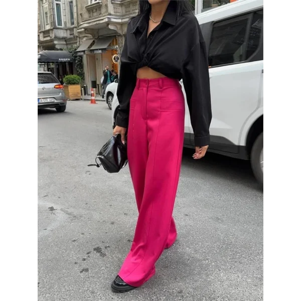 PANTOON KAPAI CEP DETAYI AAŞ PANTOON  Fuşya