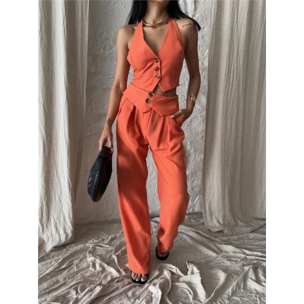 PANTOON KENDİNDEN KEER DETAYI  Turuncu