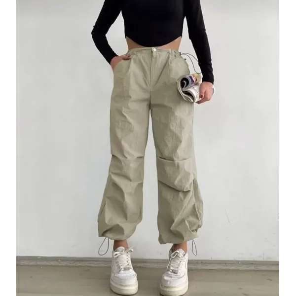 Paraşüt Kumaş Beli astikli PantalonTaş