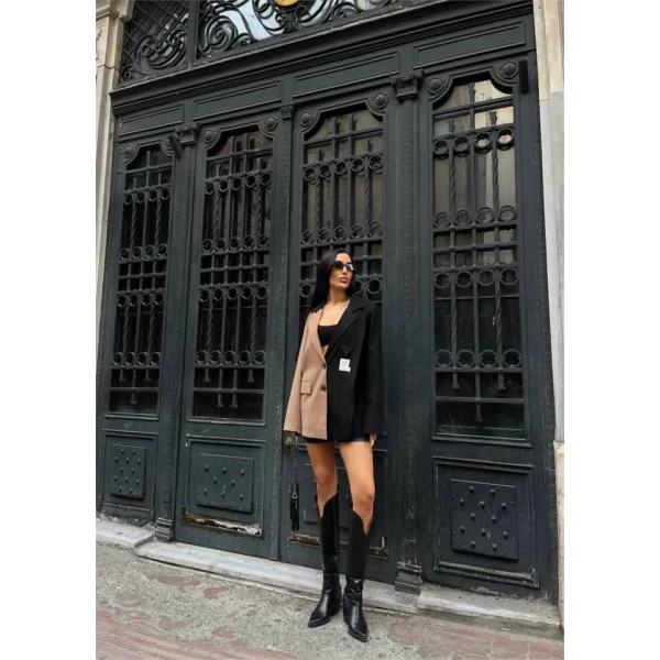 PARÇAI CEKET ETİKET DETAYI  Kahverengi