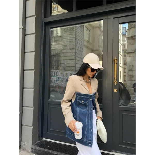 PARÇALI CEKET ÜST ATLAS - ALT KOT - Bej