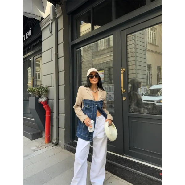 PARÇALI CEKET ÜST ATLAS - ALT KOT - Bej