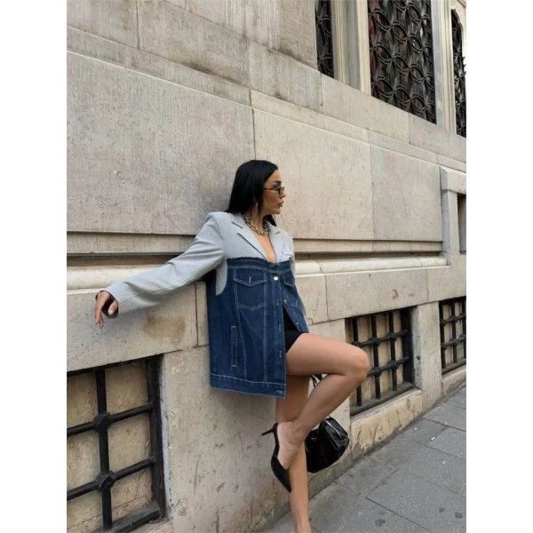 PARÇALI CEKET ÜST ATLAS - ALT KOT - Gri