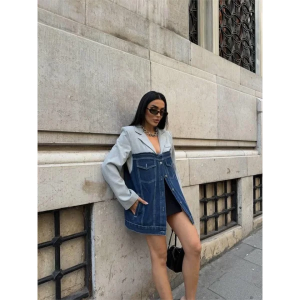 PARÇALI CEKET ÜST ATLAS - ALT KOT - Gri