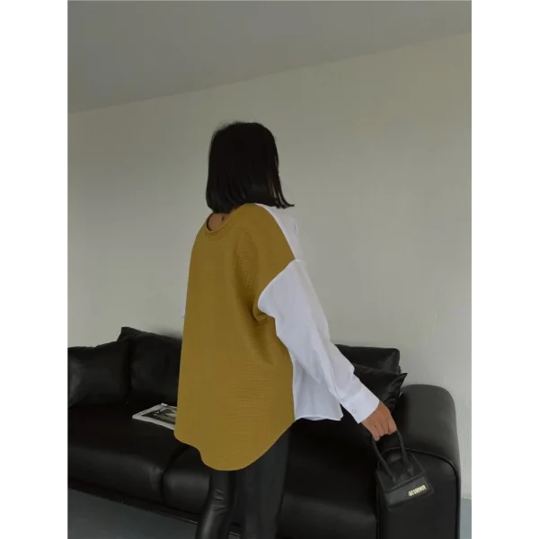 PARÇALI GÖMLEK ARKASI ÖRME - Yağ Yeşili