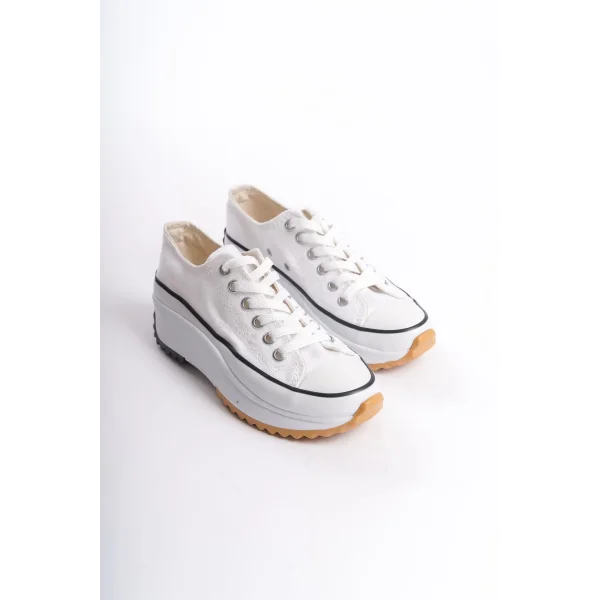 PARIS Bağcıklı Ortopedik Taban Kadın Sneaker Spor Ayakkabı  TBT - Beyaz