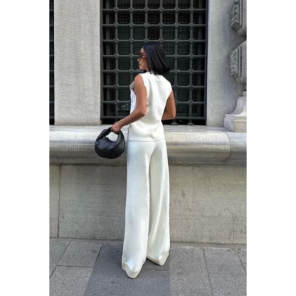 Paulo Gold Düğmeli Yelek Pantolon Takım 9976