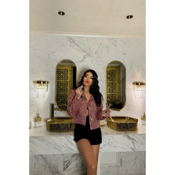 PAYET CROP CEKET DÜĞE DETAYI  Pudra