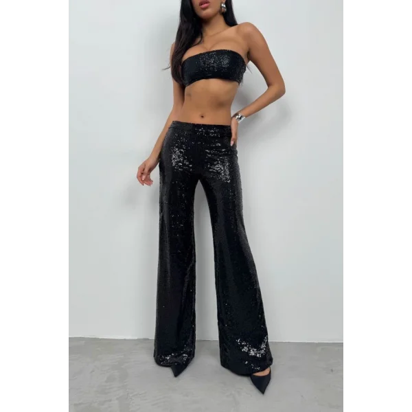 Payetli Wide eg Pantolon