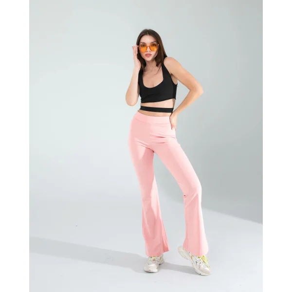 Pembe İspanyol Paça Tayt