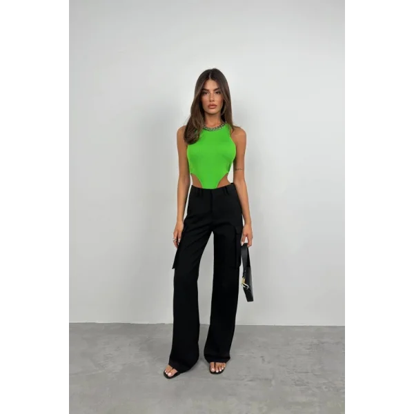 Pencere Detay Yüzücü Bodysuit