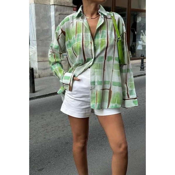 Perry Flamlı Keten Gömlek 3376-08